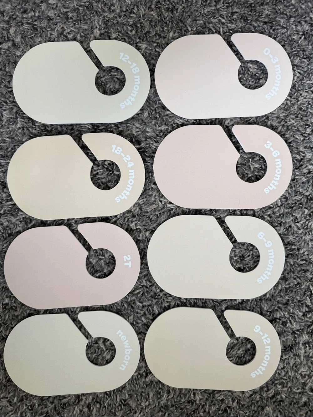 Neutral Pastel Baby Closet Dividers - Soft Cream & Light Pink